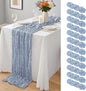 12 Pack Dusty Blue Cheesecloth Table Runner 10Ft, Gauze Table Runners 21.5 x by Yemosa