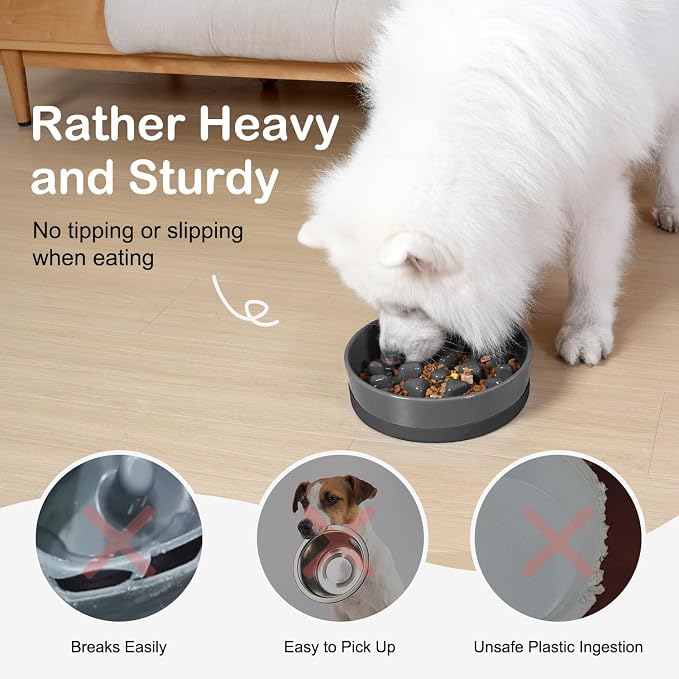 Sted Ceramic Slow Feeder Dog Bowls - Image 2