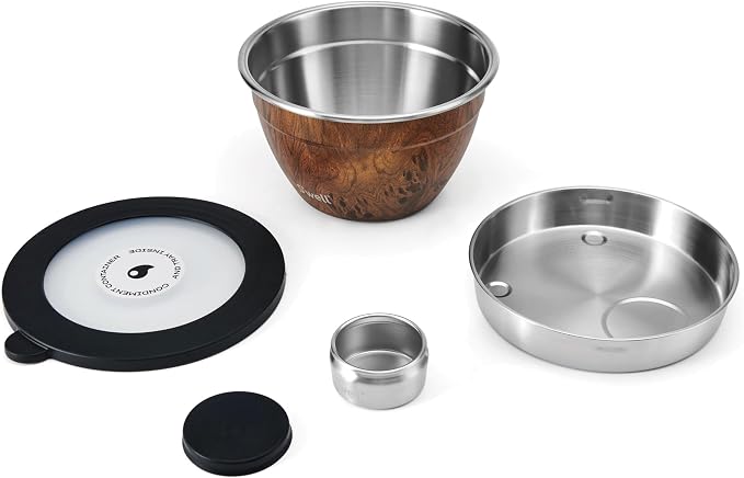 S’well Stainless Steel Salad Bowl Kit, Teakwood Finish, Includes 2oz Condiment - Image 8