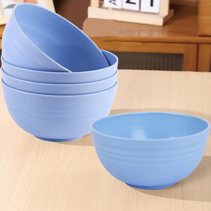 Unbreakable Wheat Straw Cereal Bowls Set of 4, 24 OZ Microwave and Dishwasher - Image 4