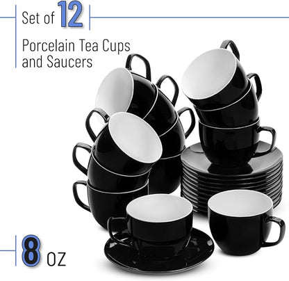 BTaT- Cappuccino Cups with Saucers 8 oz, Au Lait, Flat White, Dishwasher - Image 2