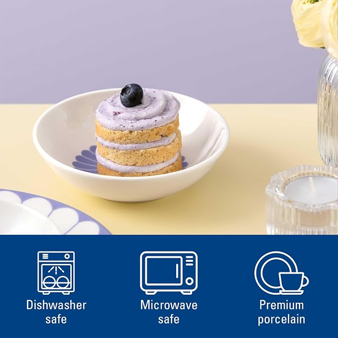 Villeroy & Boch Fleur Bleu Dessert Bowl, Creamy White/Blue, 3.75 oz | Creamy - Image 2