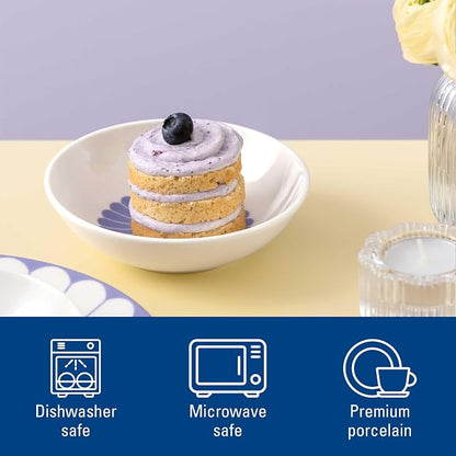 Villeroy & Boch Fleur Bleu Dessert Bowl, Creamy White/Blue, 3.75 oz | Creamy - Image 2