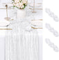 3 Pack White Cheesecloth Table Runner 17x108 Inch Semi Sheer Boho Gauze Cheese by Unknown