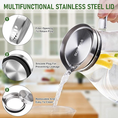 SUSTEAS 2 Liter 68oz Glass Pitcher - Image 5