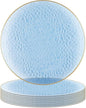 PARTY BARGAINS 13-Inch Charger Plates - 8 Pack, Hammered Blue Gold Rim, Heavy-Duty Disposable Chargers for Elegant Dining - Ideal for Weddings and Formal Events