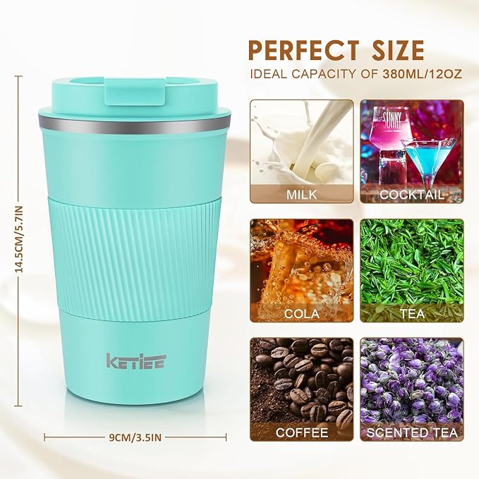 KETIEE Travel Mug 12oz: Vacuum Insulated Coffee Mug - Image 5