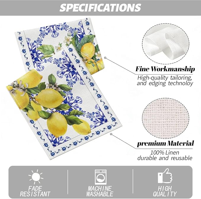 Italy Blue Tiles Runner Decorative, Housewarming Gifts - Image 2