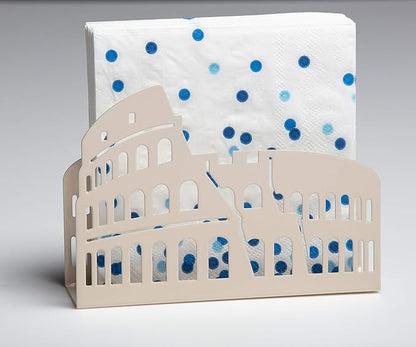 Mango Steam Tabletop Napkin/Tissue & Letter Holder For Home, Kitchen, Restaurants (Colosseum/Rome, Blush)