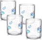 Vesici 4 Pcs Fish Icon Juice Glasses 14 oz Christian Drinking Glass Cups Hand by Vesici