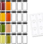 20 PACK 2 oz Glass Shot Bottles w/ Black Lids & 20 Labels by MakeLifeBetterEasier