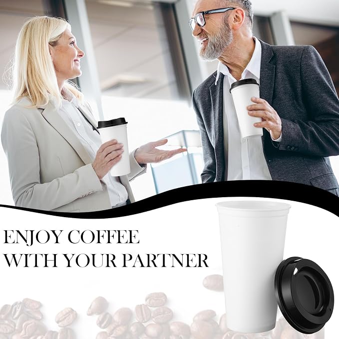 Honeydak 45 Pack 16 oz Reusable Coffee Cups - Image 7