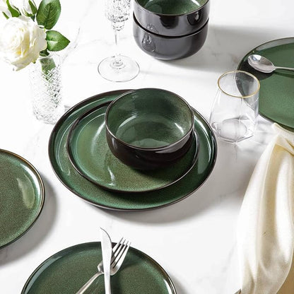 LERATIO Ceramic Dinner Plates Set of 4, 10.5 Inch Reactive Glaze Plate Sets | - Image 5