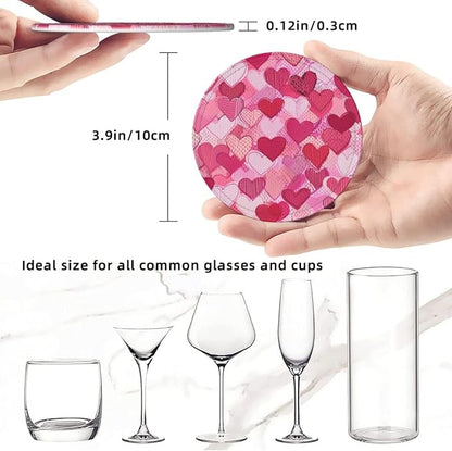 90s Retro Hot Pink Heart Coasters - Image 3