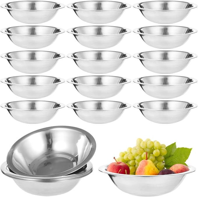 30pc Stainless Prep Bowls, Stackable Dishwasher Safe 3/4QT Mixing Bowls | - Image 6