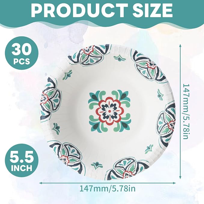 30 Count 8oz Paper Bowls, Small Paper Bowls, Microwaveable and Soak Proof | - Image 7