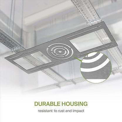 ASD 6 Pack New Construction Mounting Plate with Symmetric Round Hole - 3-4-6" Flat Steel Rough-in Wafer Light Bracket, LED Recessed Lighting Housing