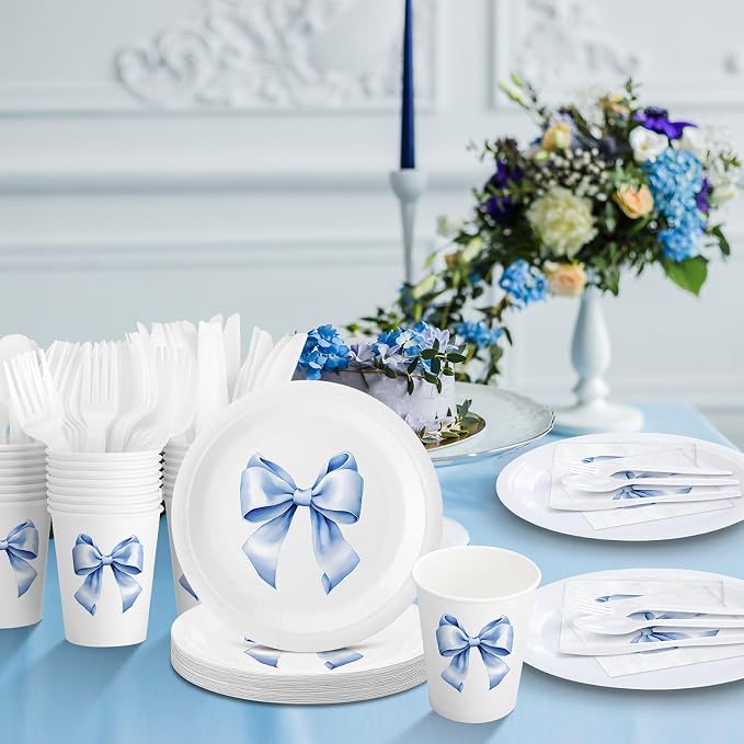 Sieral 144 Pcs Blue Bow Party Supplies Coquette Cute Supplies Bachelorette - Image 4