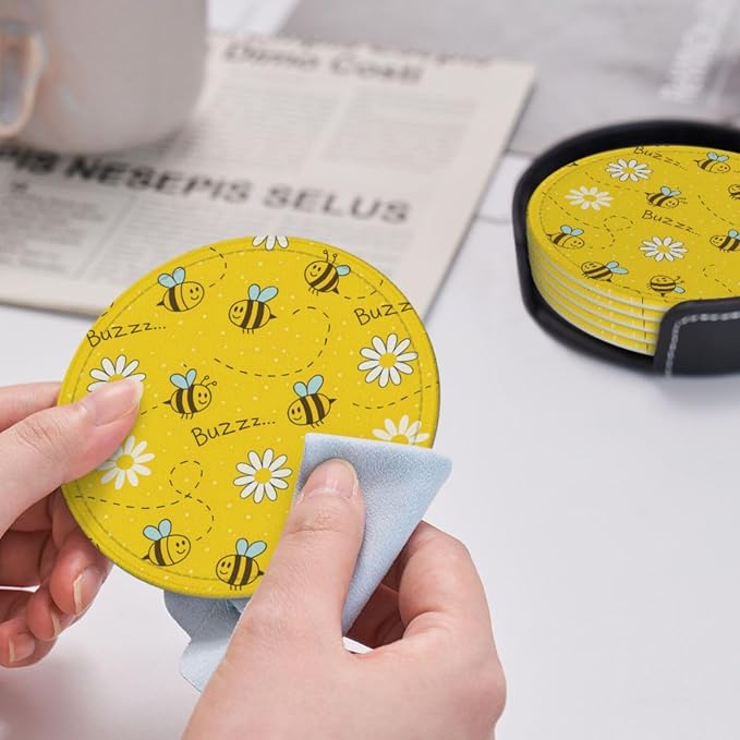 6 Pcs Leather Coasters for Drinks - Image 6
