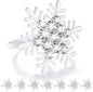 ZeeDix Set of 8 Christmas Snowflake Napkin Rings for Dinning Table Setting- White Rustic Dinner Tables Setting Decoration for Wedding Receptions, Christmas Holiday Party Dinner Parties