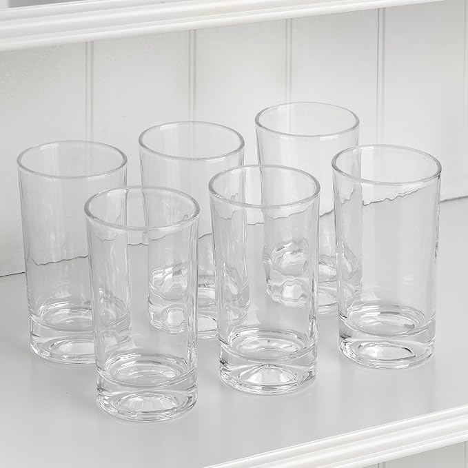 Mfacoy Small Juice Glasses Set of 6, 5.5-ounce Glass Cups, Heavy Base Small - Image 6