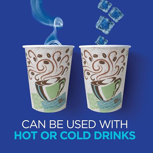 Dixie PerfecTouch 10 oz Paper Coffee Cups By GP PRO, Coffee Haze Design - Image 3