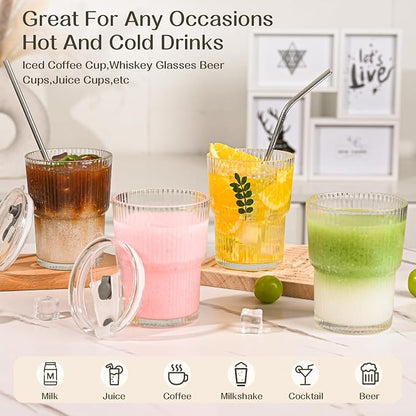 13oz Iced Coffee Cups, Reusable Tumbler Glass to Go Cup - Image 5