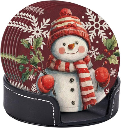 Christmas Snowman Snowflakes Coasters - Image 2