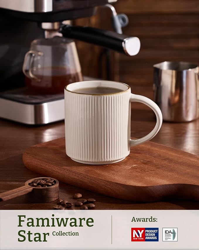 famiware Coffee Mug Set for 8, Star 16 oz Catering Mugs Cup Set - Image 3