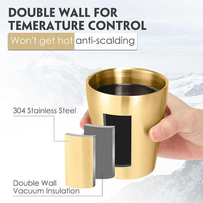 Mimorou 8 Pack Stainless Steel Insulated Cup 10 oz Metal Tumbler Double Wall - Image 3