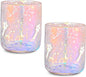 Skylety 2 Pcs Halloween Icon Glass Cups - 14oz Pink and White Wand Icon Juice by Skylety