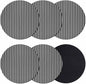 Geometric Grey Coasters Set of 6, Abstract Contemporary Minimalist Line Soft by PIEPLE