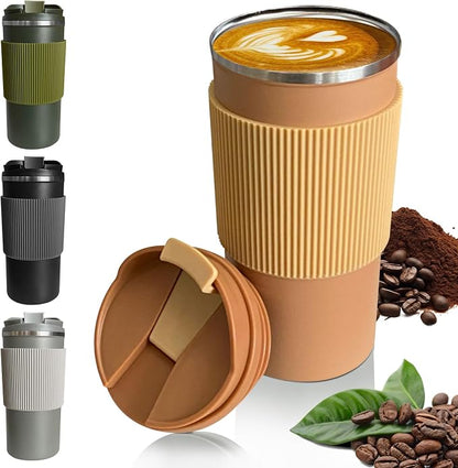 Insulated Travel Coffee Mug, Stainless Steel Coffee Cup by YINBAOGE