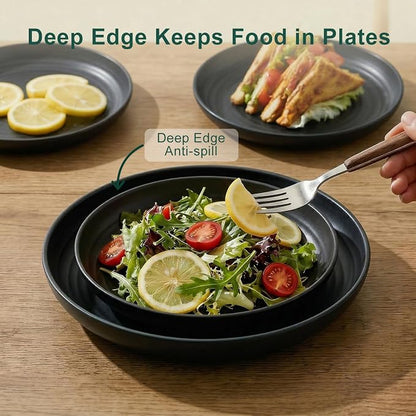 Plates and Bowls Sets for 8, Wheat Straw Dinnerware Sets 40 Piece, Unbreakable - Image 6