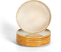 vicrays Ceramic Salad Plates Set - Porcelain 8 Inch Flat Dessert Appetizer Plate for Lunch Home Party Restaurant - Scratch Resistant Microwave Oven and Dishwasher Safe - Set of 6 (Beige)