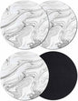 White Gray Marble Coasters Set of 4, Modern Minimalist Abstract Texture Soft by PIEPLE