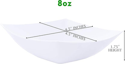 PLASTICPRO Disposable Square Serving Bowls, Party Snack or Salad Bowl, Plastic - Image 7
