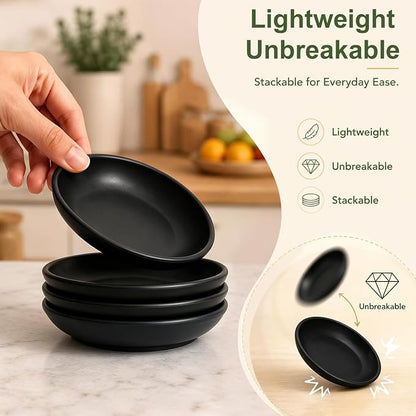 PYRMONT Unbreakable Soy Sauce Bowls Wheat Straw Dipping Bowls 2 Oz Small - Image 6