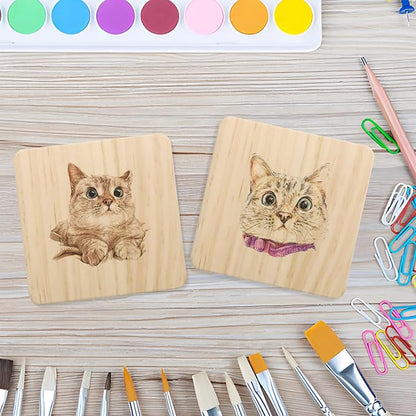 24 Pack 4 Inch Unfinished Square Wood Coasters - Image 6