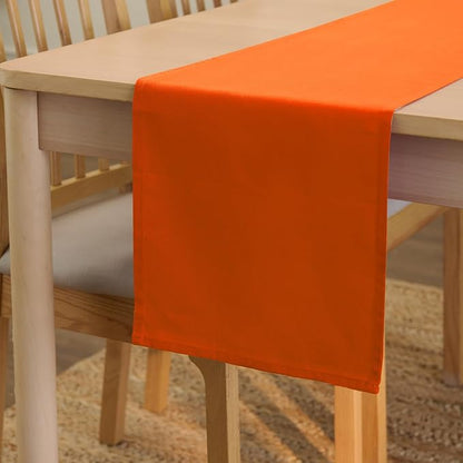 Encasa XO Table Runner, Cotton Canvas Dining Runner 13"x48" | Orange, 180 GSM by EncasaXO