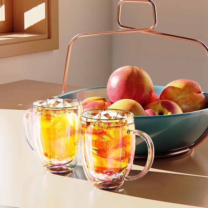 Double Wall Glass Coffee Mugs Set of 2, 12 Oz Coffee Mugs - Image 8