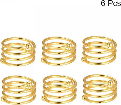 uxcell Metal Napkin Rings Set of 6, Spiral Napkin Ring Holder Buckle - Image 4