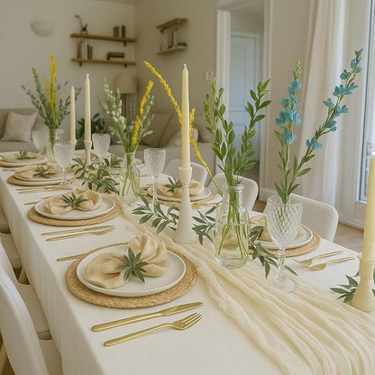 10FT Beige Cheesecloth Table Runner 120 Inch Rustic Boho Gauze Cheese Cloth - Image 5