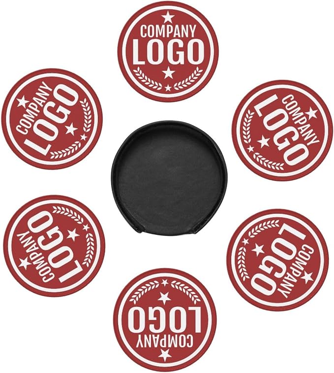 Custom Leather Coasters with Logo - Image 7