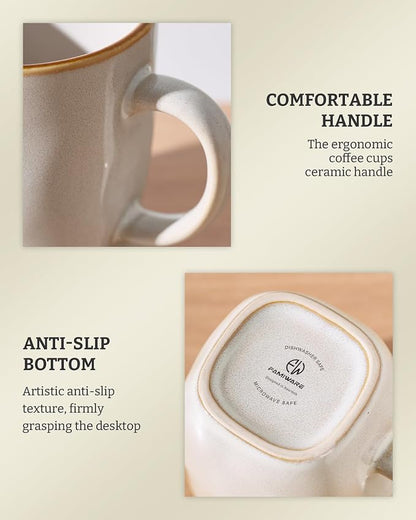 famiware Coffee Mugs Set of 4, Ocean Square 13oz Coffee Cup Set - Image 8