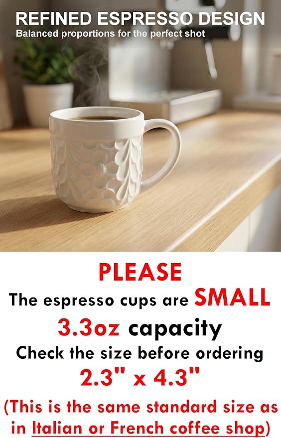 25DOL Small 3.3 Oz Ceramic Espresso Cups Set of 4 - Image 4