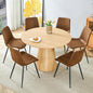 47'' Round Wood Dining Table Set for Kitchen - 7-Piece, Includes Chairs (Seats 6), Farmhouse Style