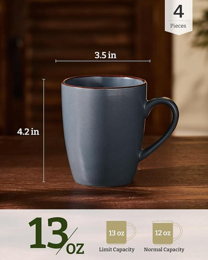 famiware Venus Coffee Mugs Set of 4, 13 oz Ceramic Stoneware Mug Cup Set | - Image 4