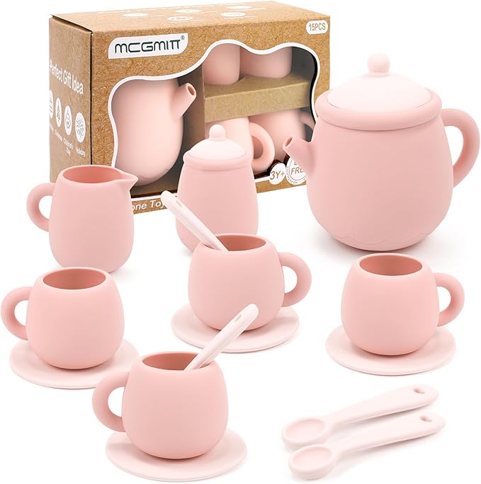 MCGMITT Silicone Tea Party Set, Toy Tea Set by MCGMITT