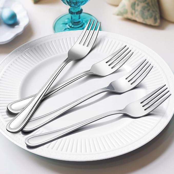 Dinner Forks Set of 12, E-far 7.9 Inch Stainless Steel Forks - Image 3